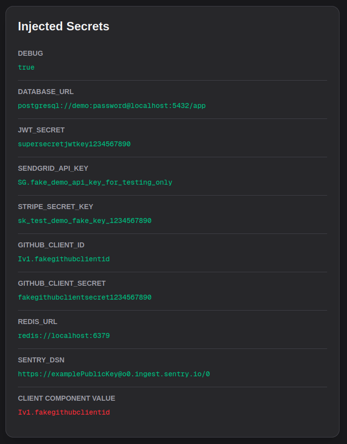 client component secrets