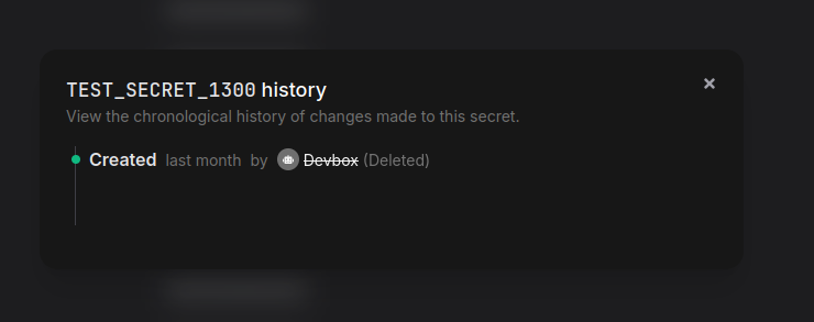 deleted account in secret history