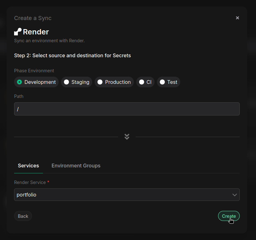 sync to render service